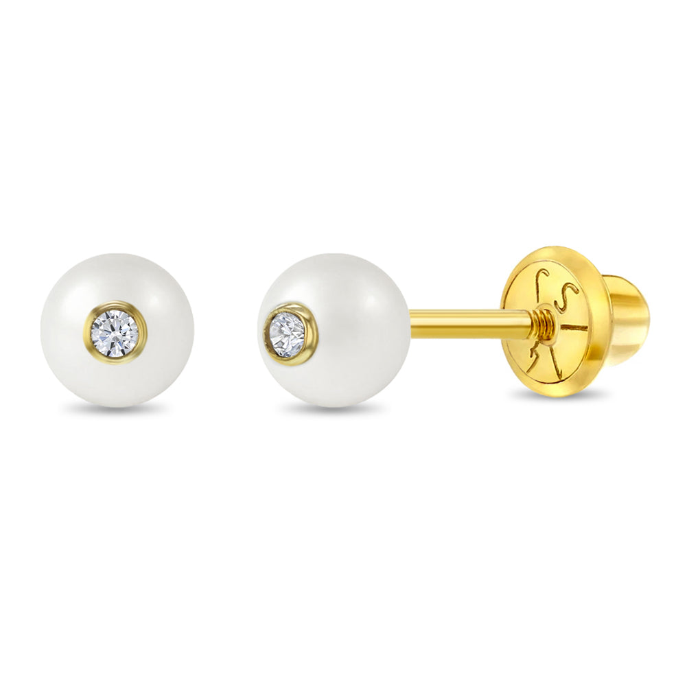 Simulated pearls earring
