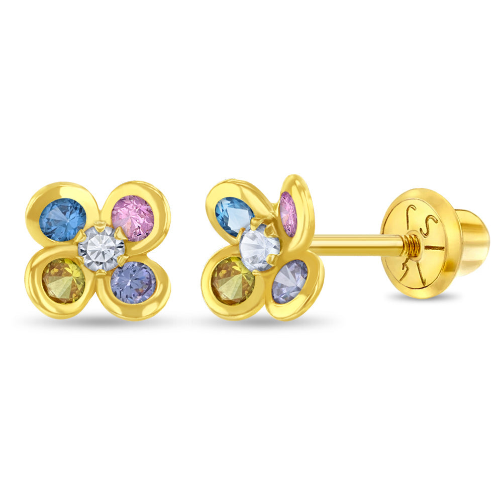 Sparkling Flower Girl Earrings