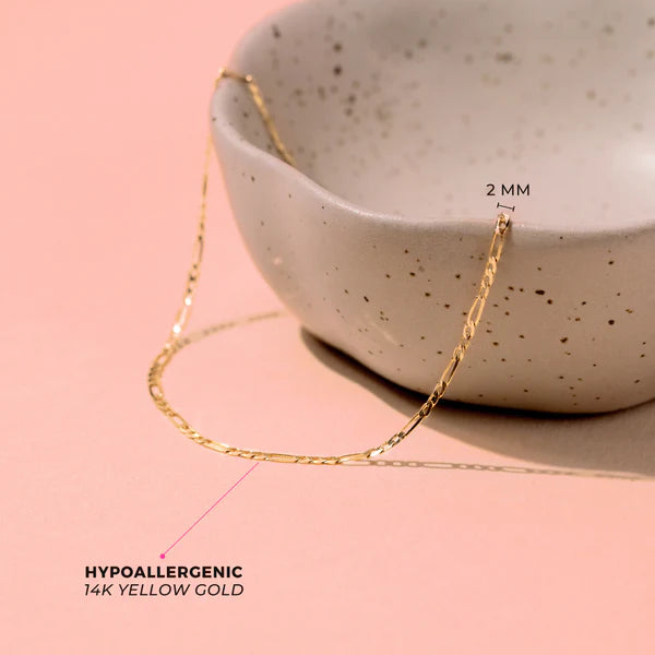 14k Figaro Link Girls Chain