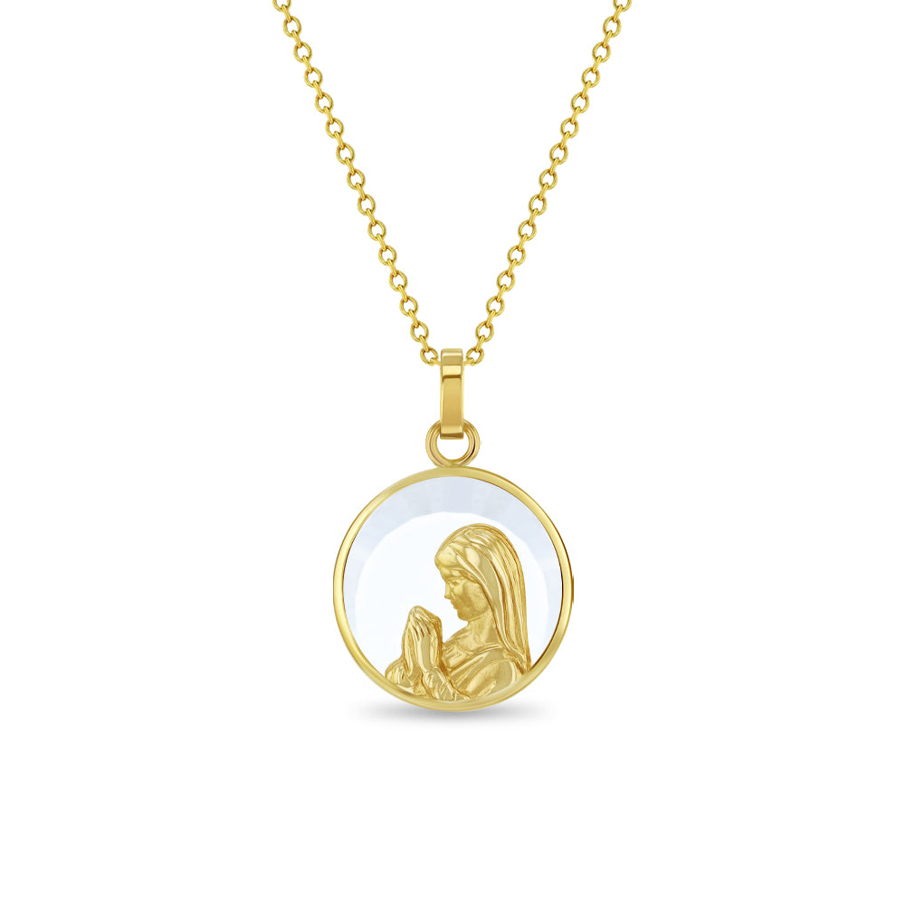Murano Glass Virgin Mary Necklace