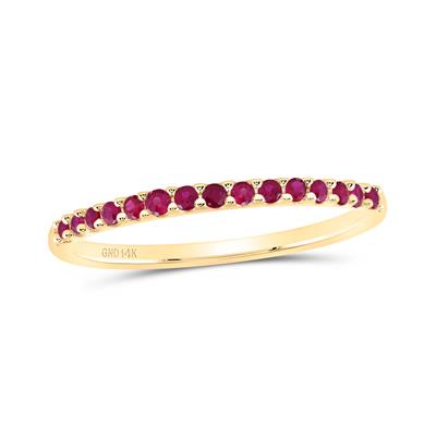 Exquisite ladies' band with radiant natural small red rubies.