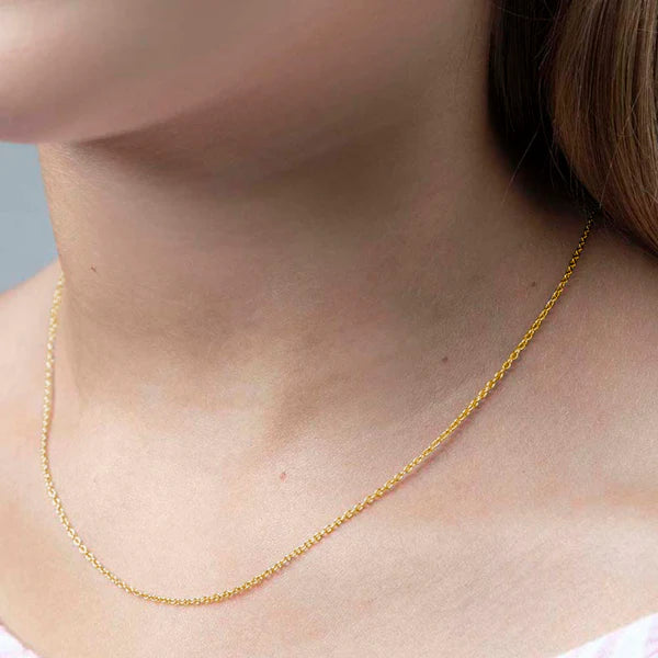 18k Classic 1mm Link Children's Necklace