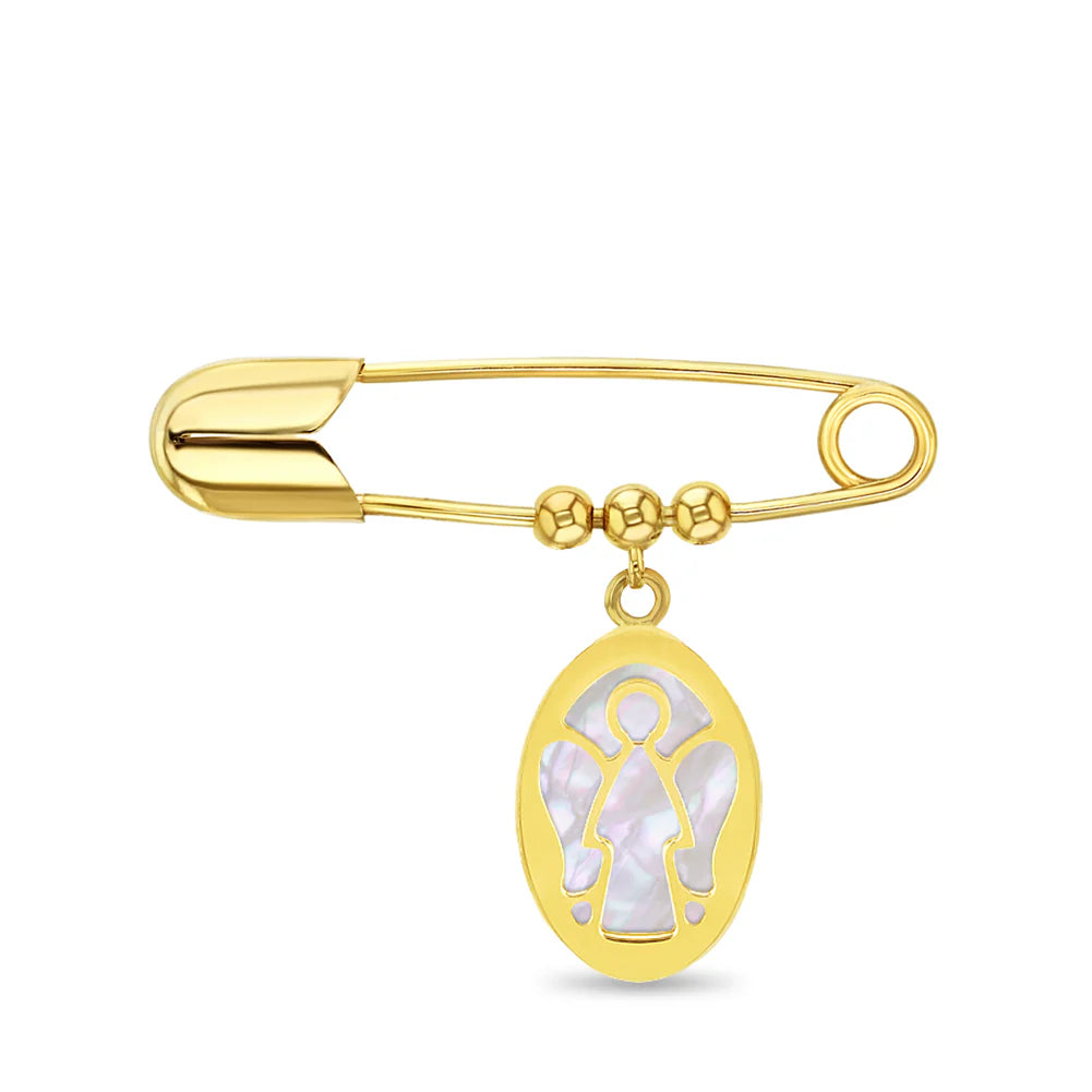 Angel Outline Safety Pin Brooch