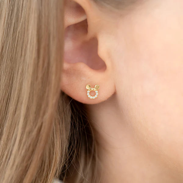 Zirconia Encrusted Mouse Girls Earrings