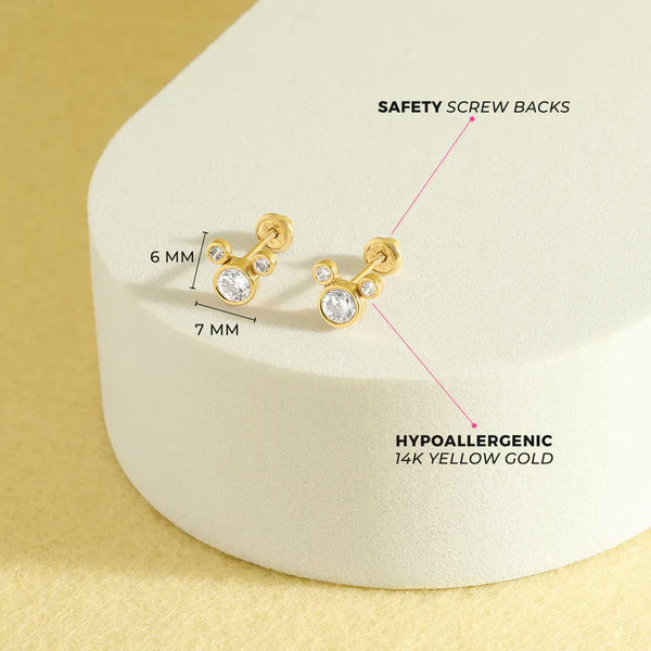 Petite Mouse Bezel Girls Earrings