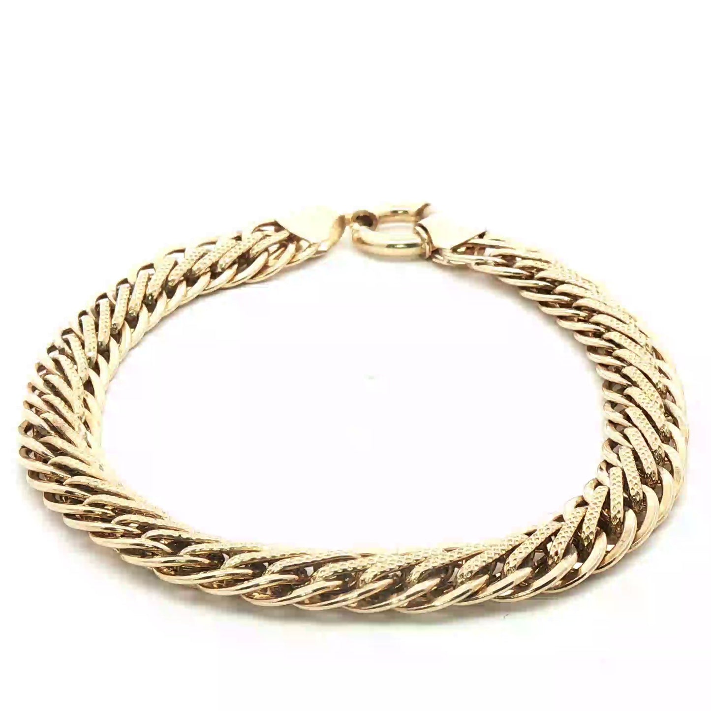 Multi Oval Sedusa Link Chain Necklace and Bracelet Set 10K Gold