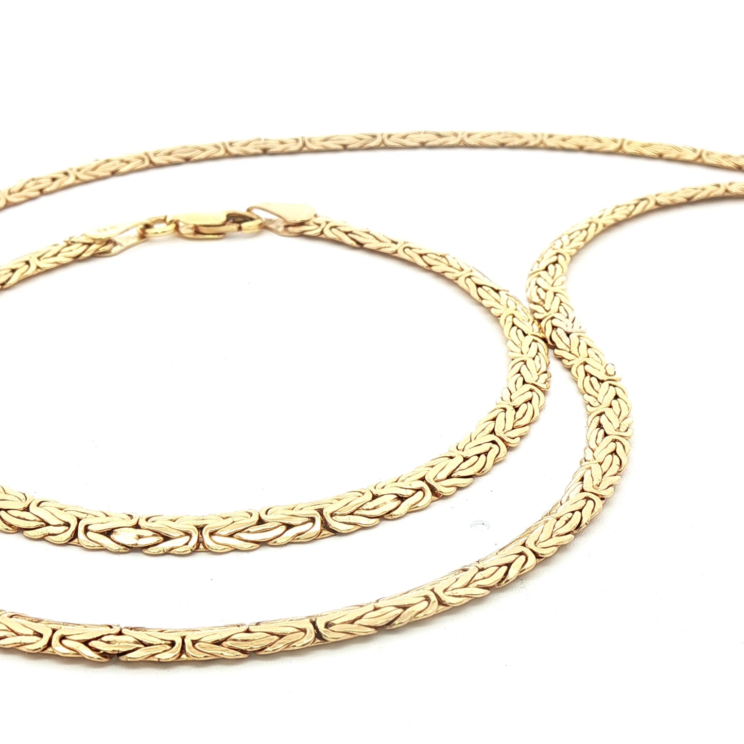 10K Gold Byzantine Necklace and Bracelet Set
