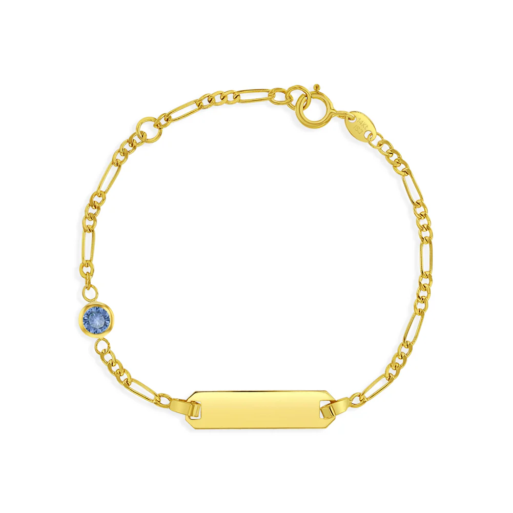 Tag ID Bracelets with Simulated Birthstone.
