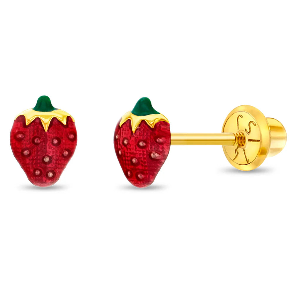 Summer Strawberry Earrings for Girls