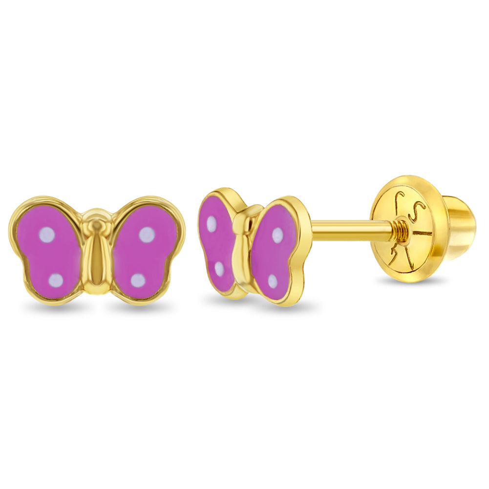 Tiny Polka Dot Butterfly Baby earring