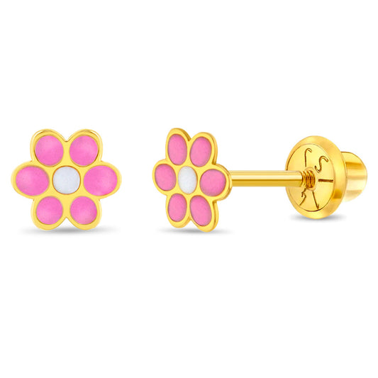 Gold Flower Baby Earring