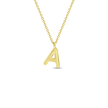 14k Gold Initial Letter Children's Necklace