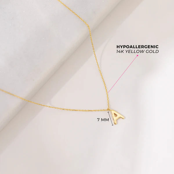 14k Gold Initial Letter Children's Necklace