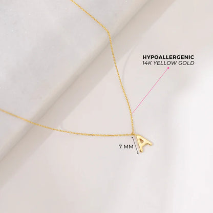 14k Gold Initial Letter Children's Necklace