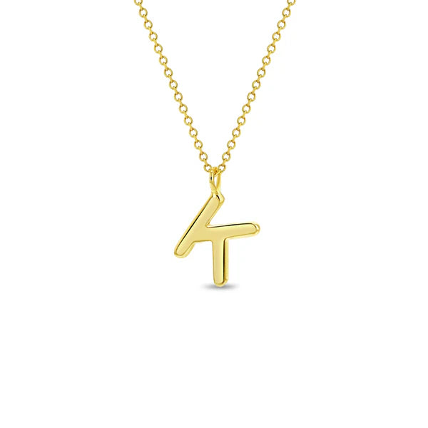 14k Gold Initial Letter Children's Necklace