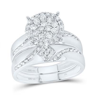 Exquisite white gold trio ring set