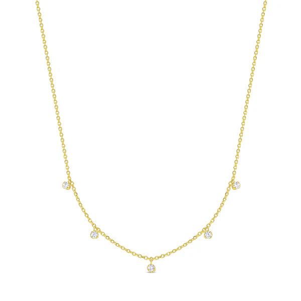 Gold Dainty Multicharm Zirconia Teens Necklace
