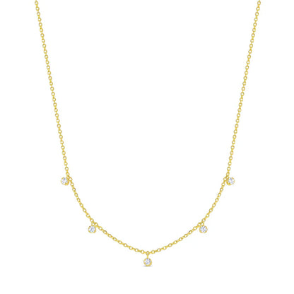 Gold Dainty Multicharm Zirconia Teens Necklace