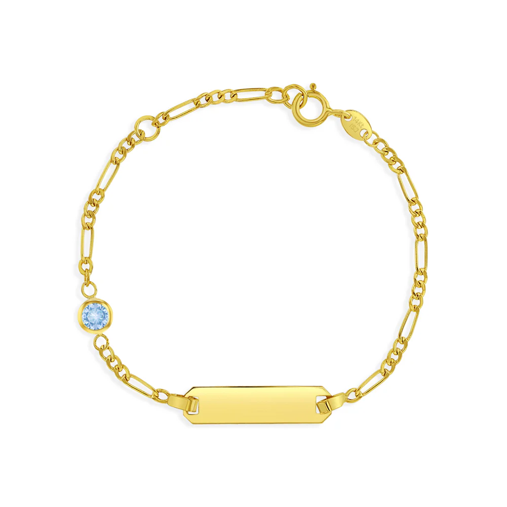 Tag ID Bracelets with Simulated Birthstone.