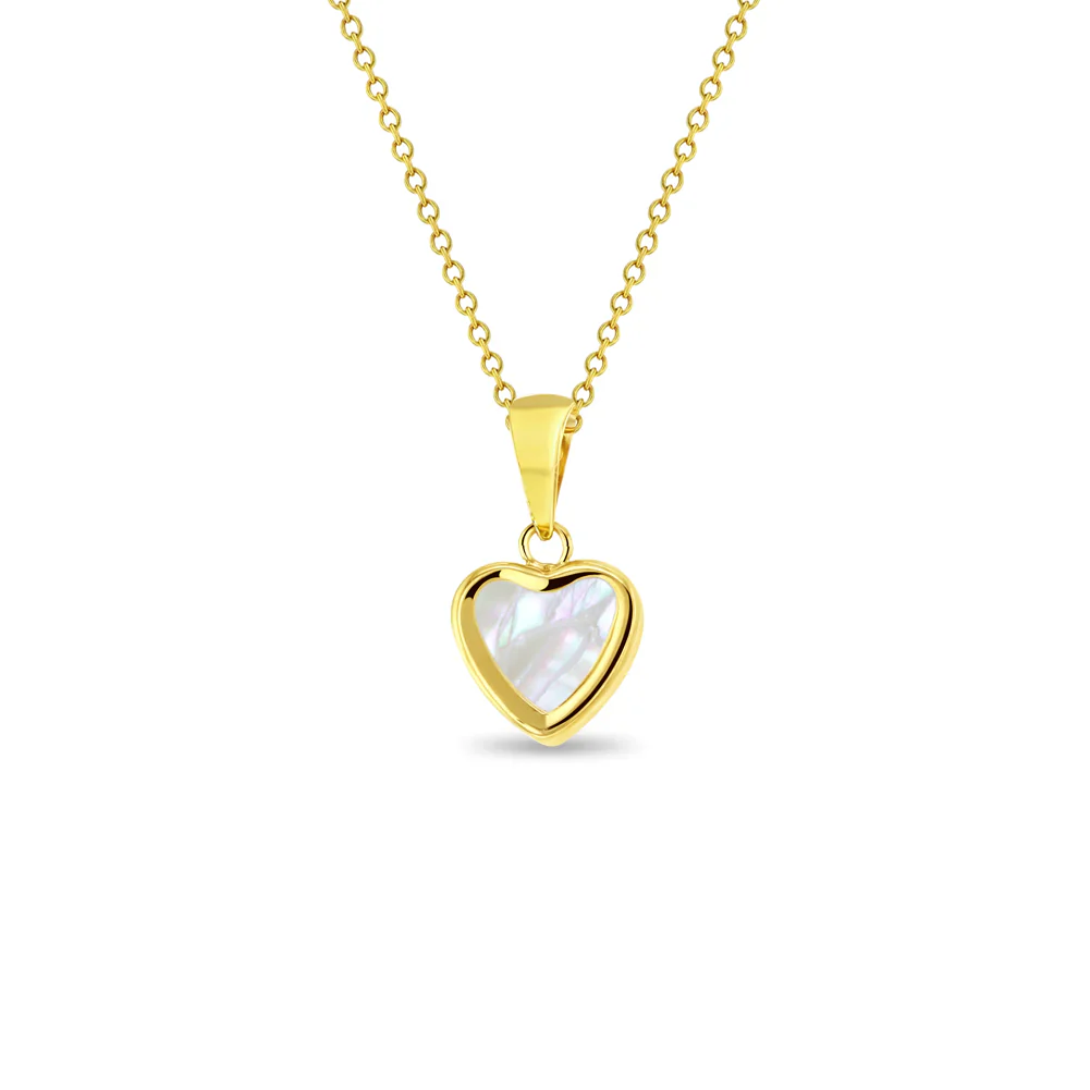 Mother of Pearl Heart Pendant Necklace