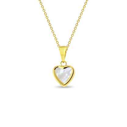 Mother of Pearl Heart Pendant Necklace