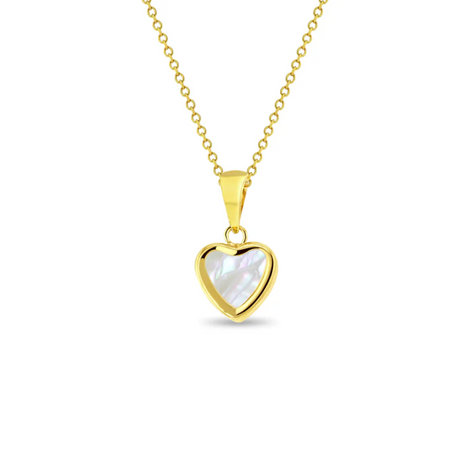 Mother of Pearl Heart Pendant Necklace
