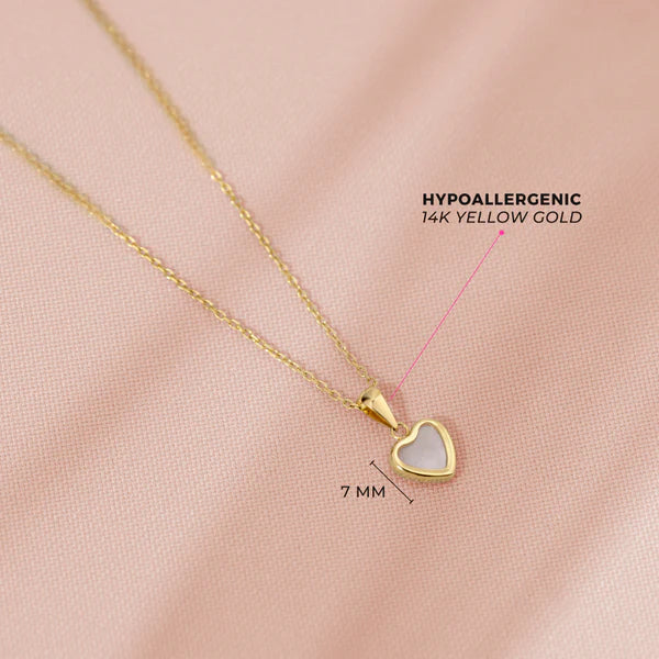 Mother of Pearl Heart Pendant Necklace