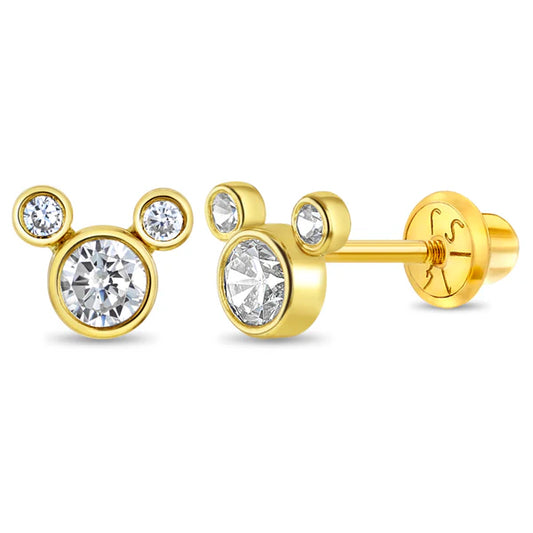 Petite Mouse Bezel Girls Earrings