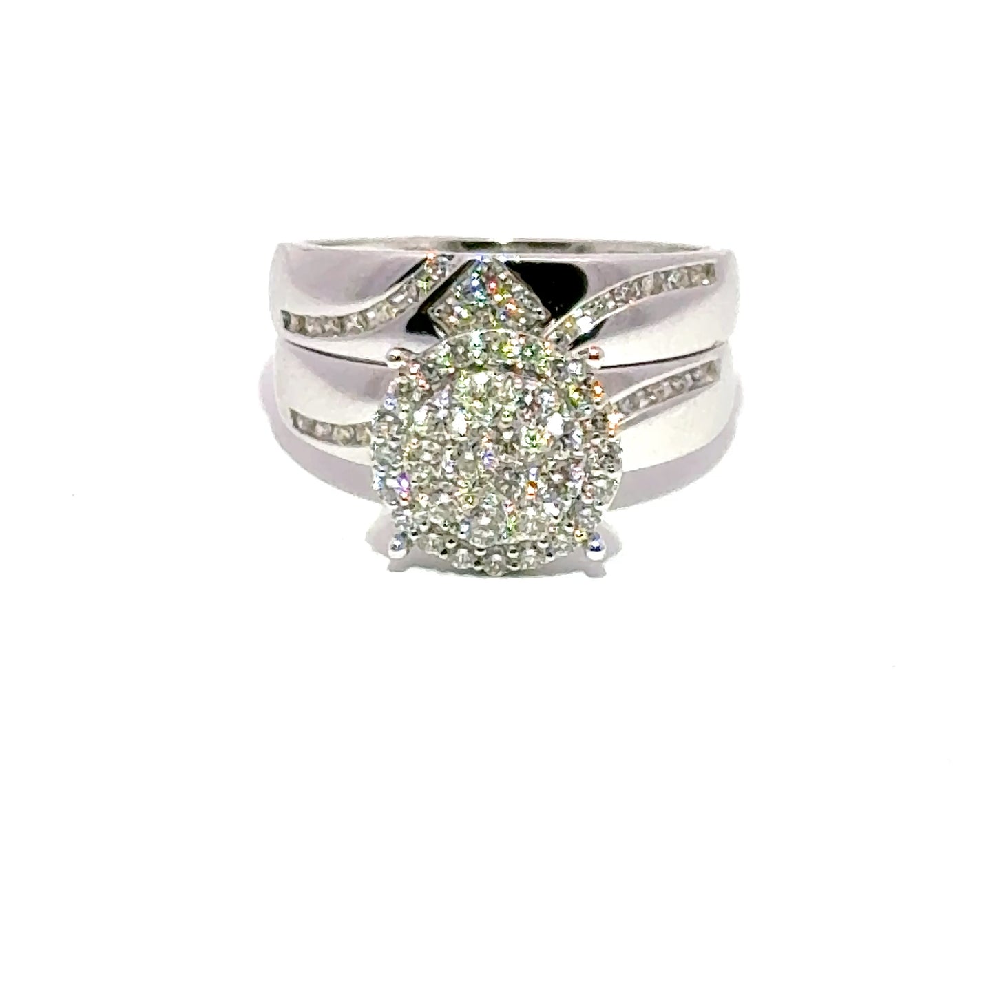 Exquisite white gold trio ring set