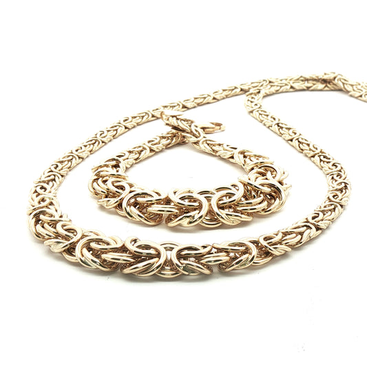 Byzantine Necklace and Bracelet 10K Gold