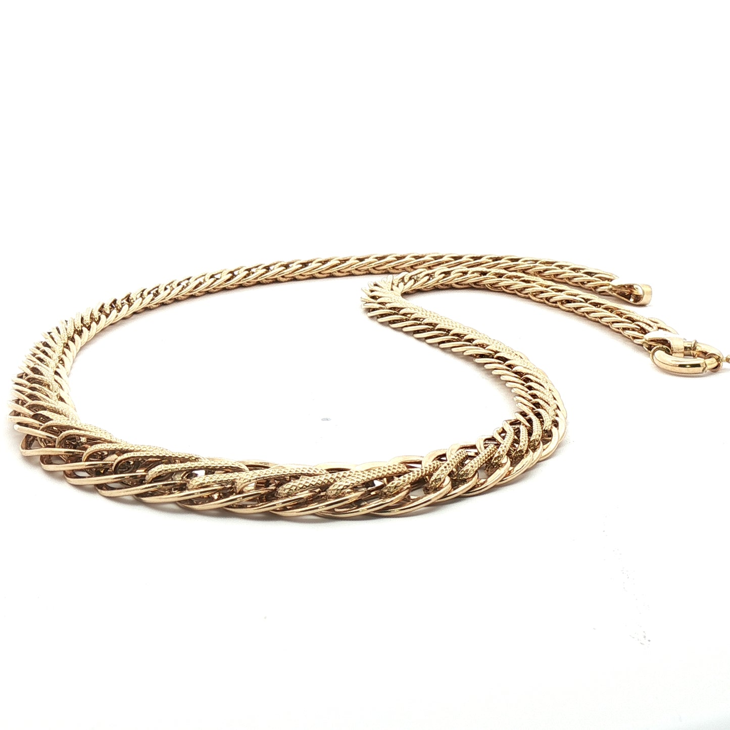 Multi Oval Sedusa Link Chain Necklace and Bracelet Set 10K Gold