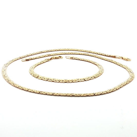 10K Gold Byzantine Necklace and Bracelet Set