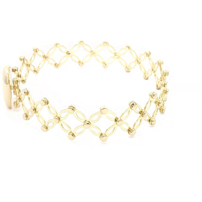 10K Yellow Gold 2-1 Retractable Ring Bracelet with Heart Design