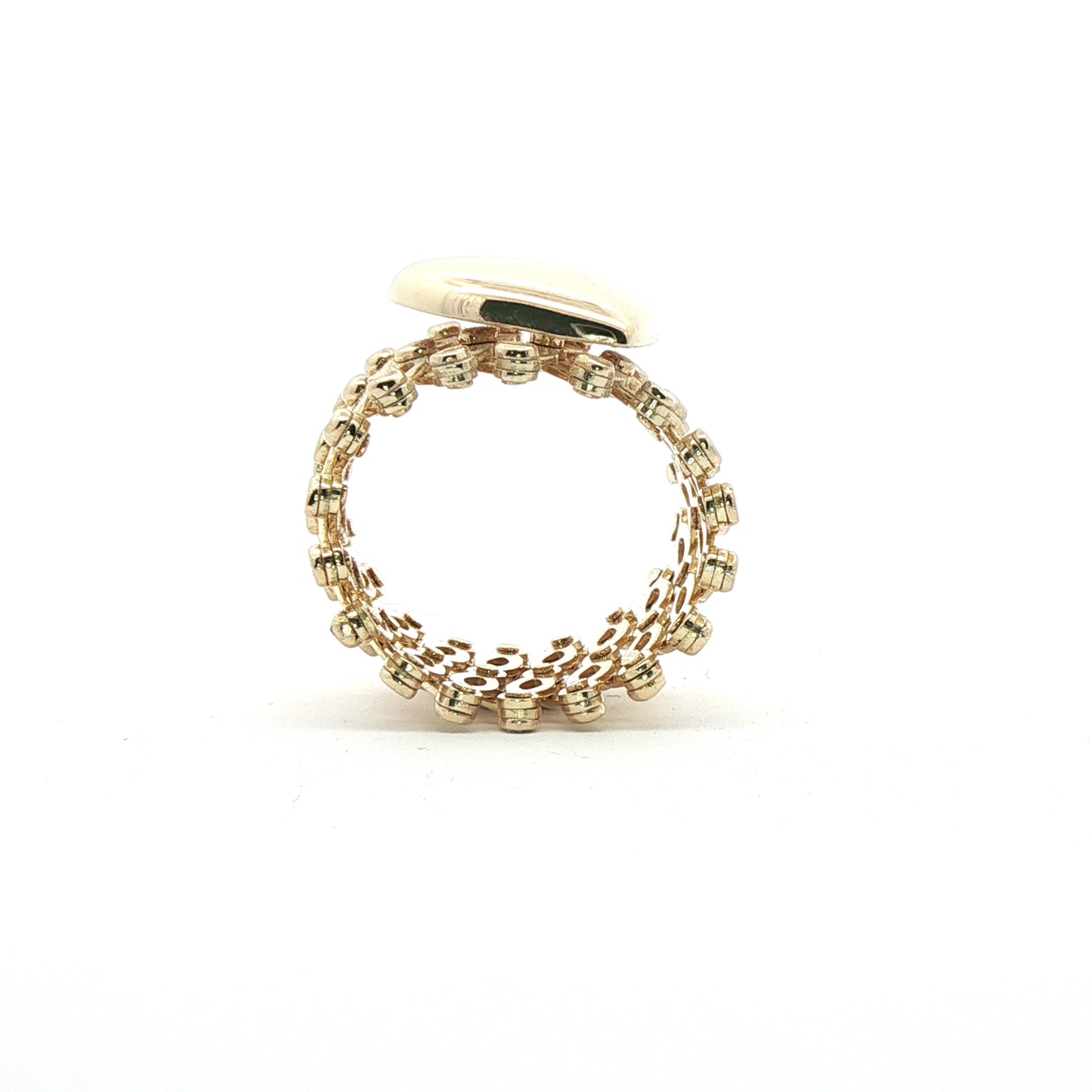 10K Yellow Gold 2-1 Retractable Ring Bracelet with Heart Design