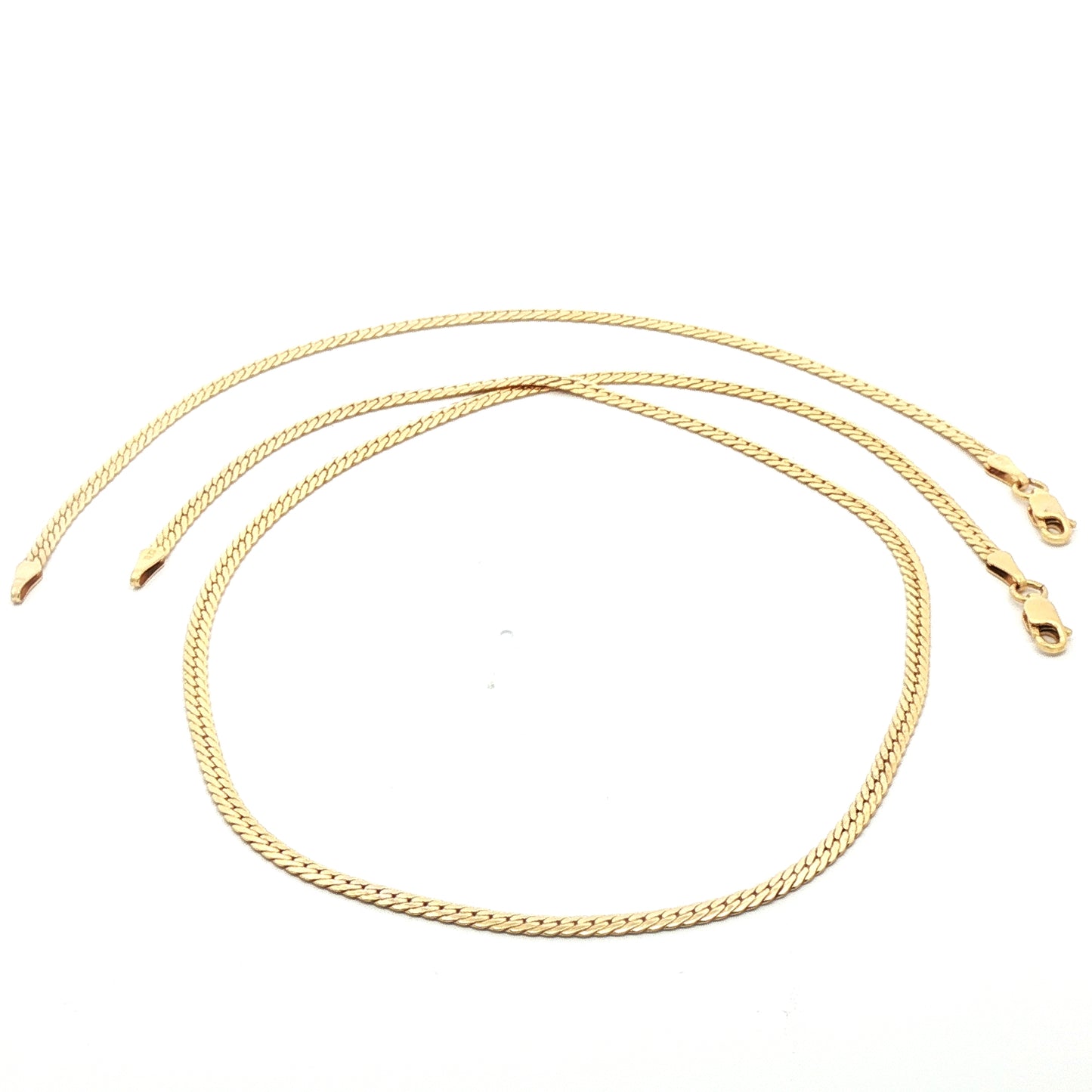 10K Gold Classic Yellow Gold Snake Necklace and Bracelet Set