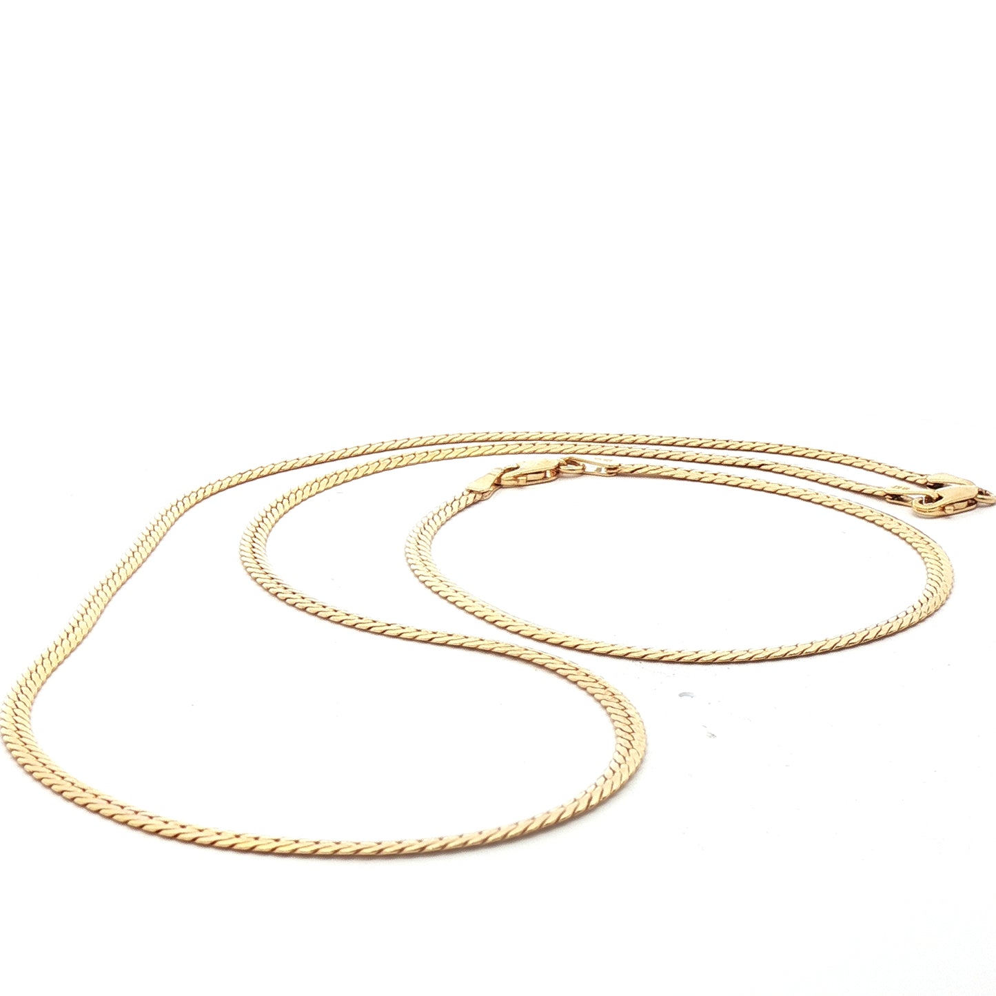 10K Gold Classic Yellow Gold Snake Necklace and Bracelet Set