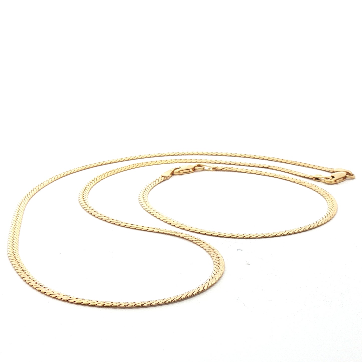 10K Gold Classic Yellow Gold Snake Necklace and Bracelet Set