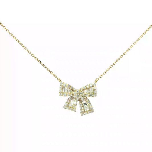 Ribbon necklace with diamonds