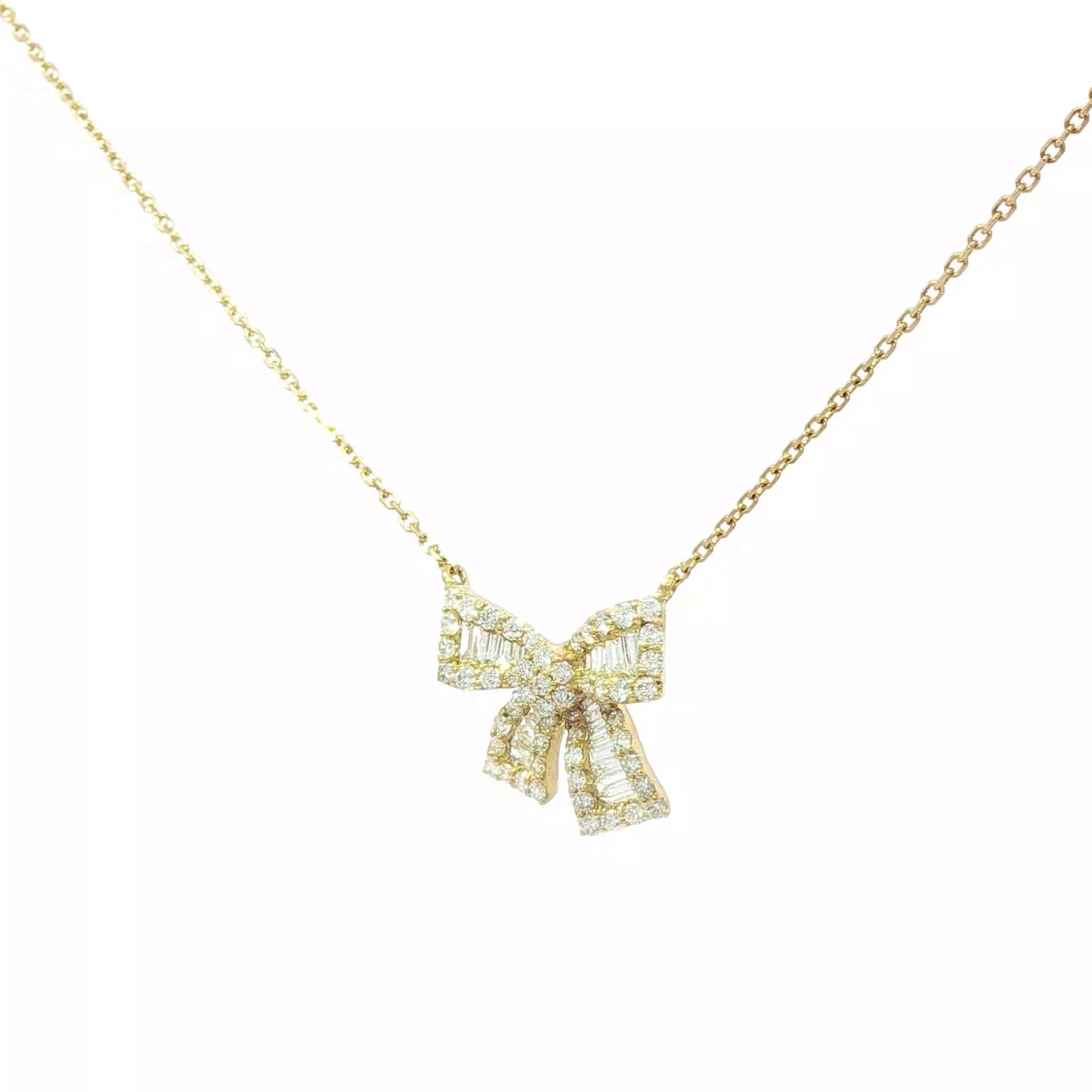 Ribbon necklace with diamonds