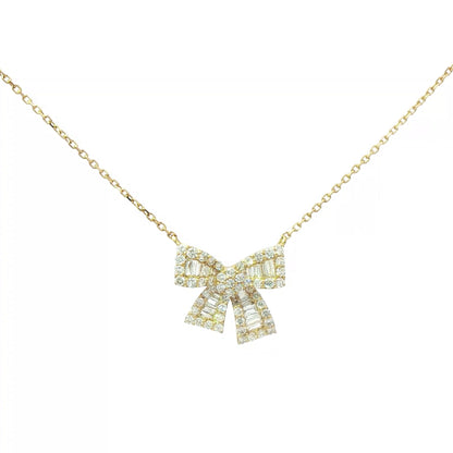 Ribbon necklace with diamonds