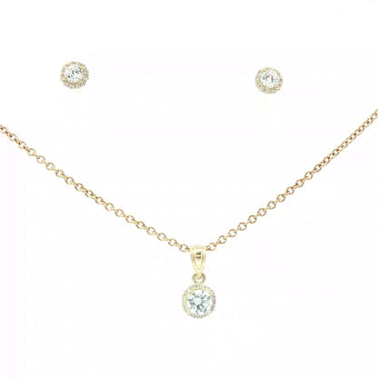 Yellow Gold Necklace set with Earring