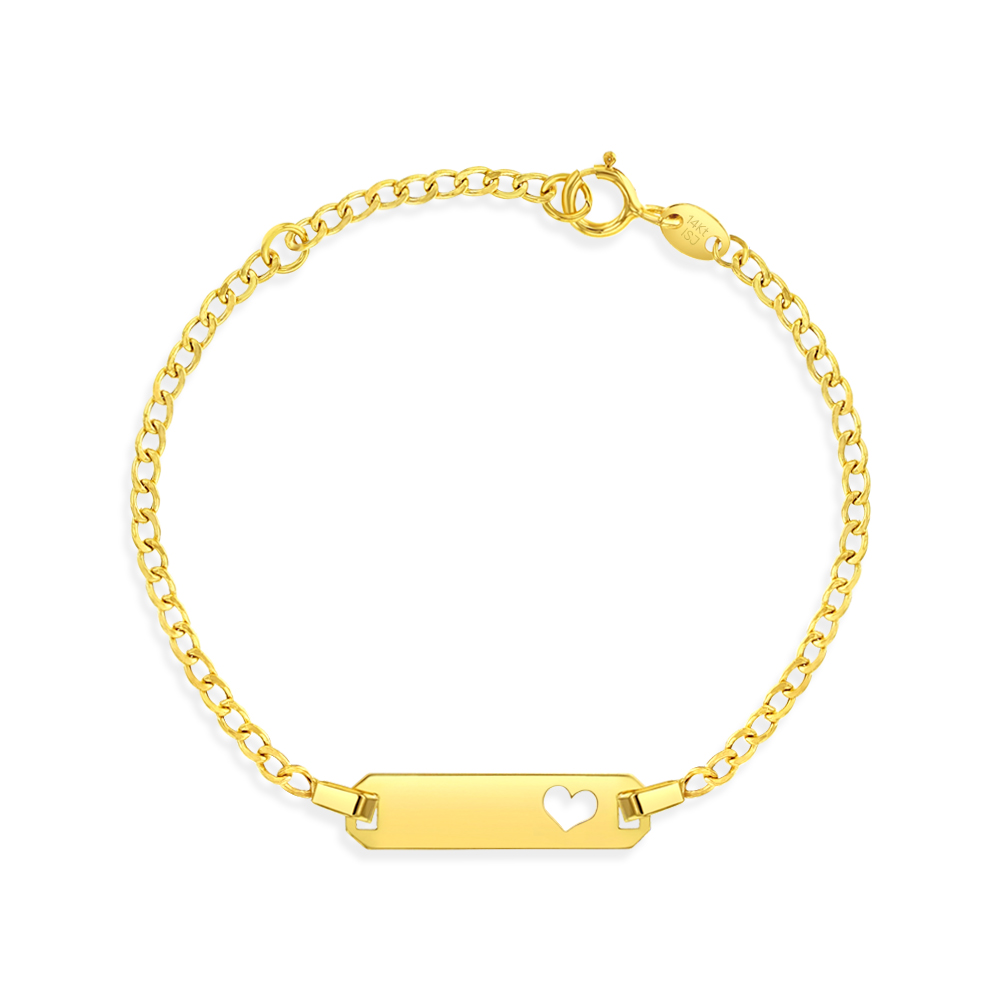 Heart ID Curb Chain Bracelet