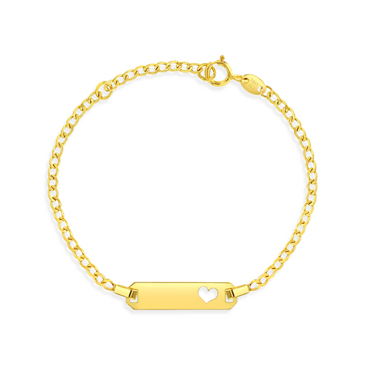 Heart ID Curb Chain Bracelet