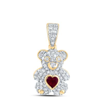 Heart teddy bear pendant