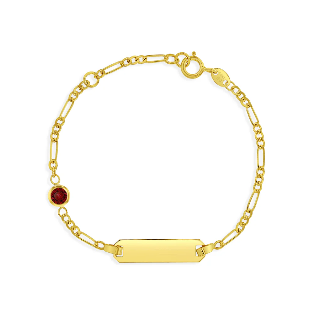 Tag ID Bracelets with Simulated Birthstone.