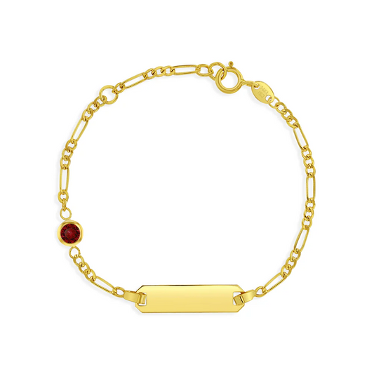 Tag ID Bracelets with Simulated Birthstone.