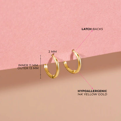 Tiny Hoop Toddler Earrings