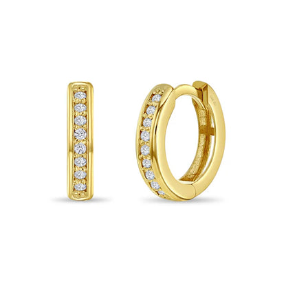 Clear Zirconia Girls Huggie Hoops