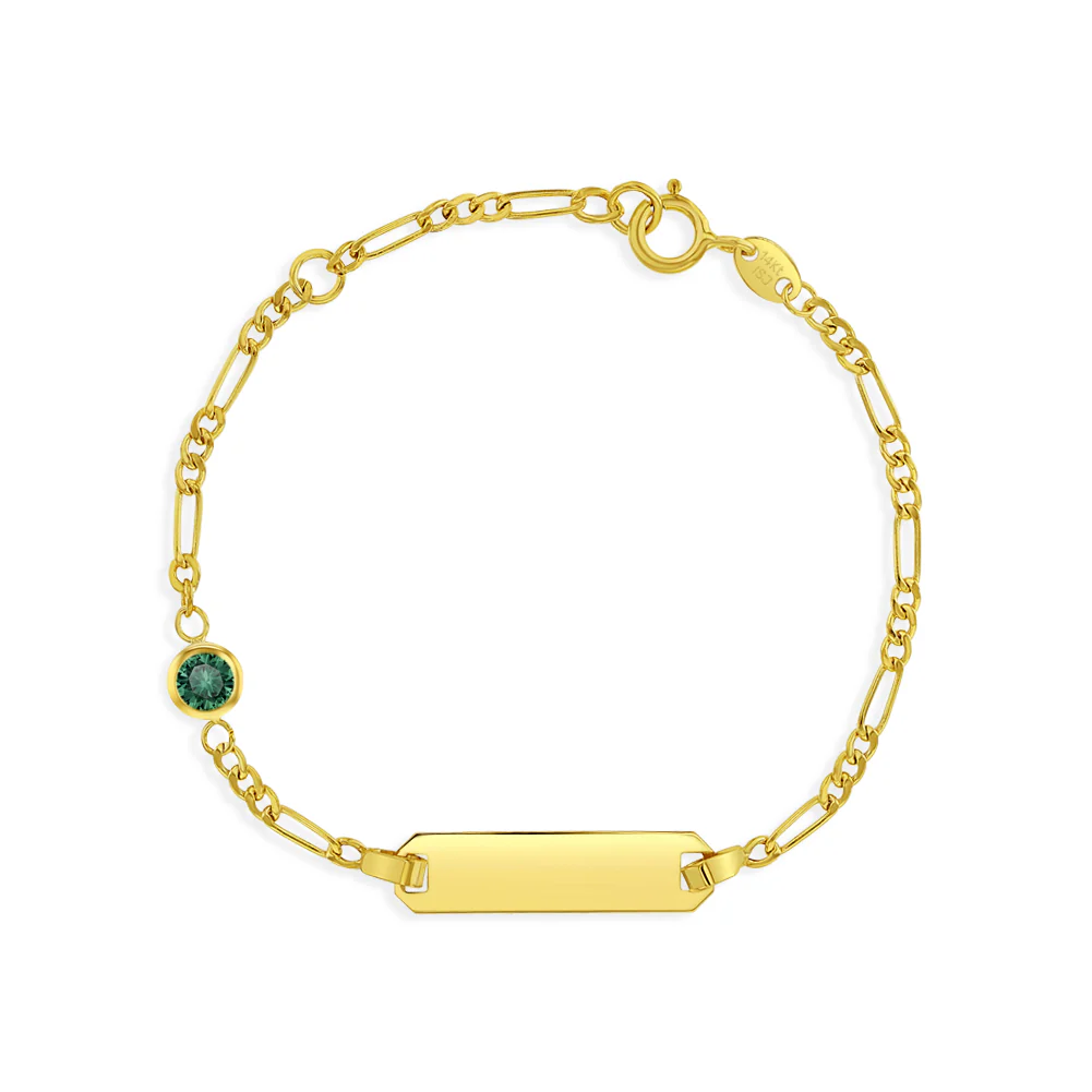 Tag ID Bracelets with Simulated Birthstone.
