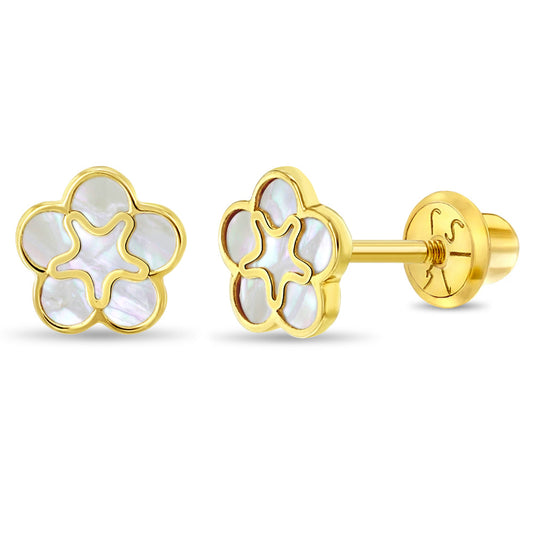 Baby earring mother of pearl  hypoallergic.